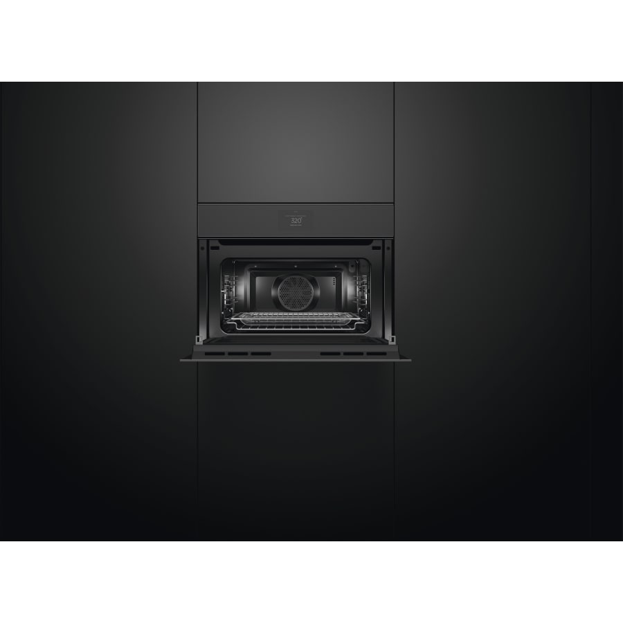 Fisher & Paykel 24" Series 9 Minimal Handleless Compact Convection Speed Oven, Black Glass – OM24NMTNB1