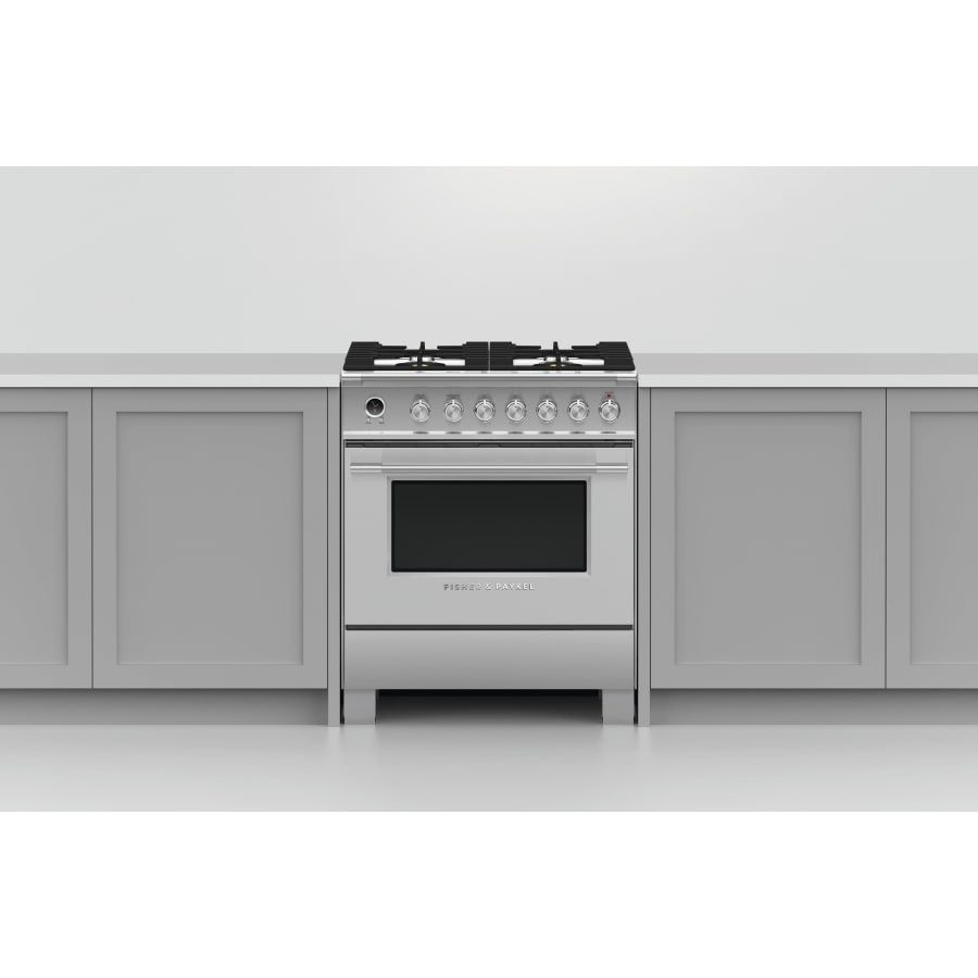 Fisher & Paykel 30" Series 9 Classic Dual Fuel Range, 4 Burner – OR30SCG6*