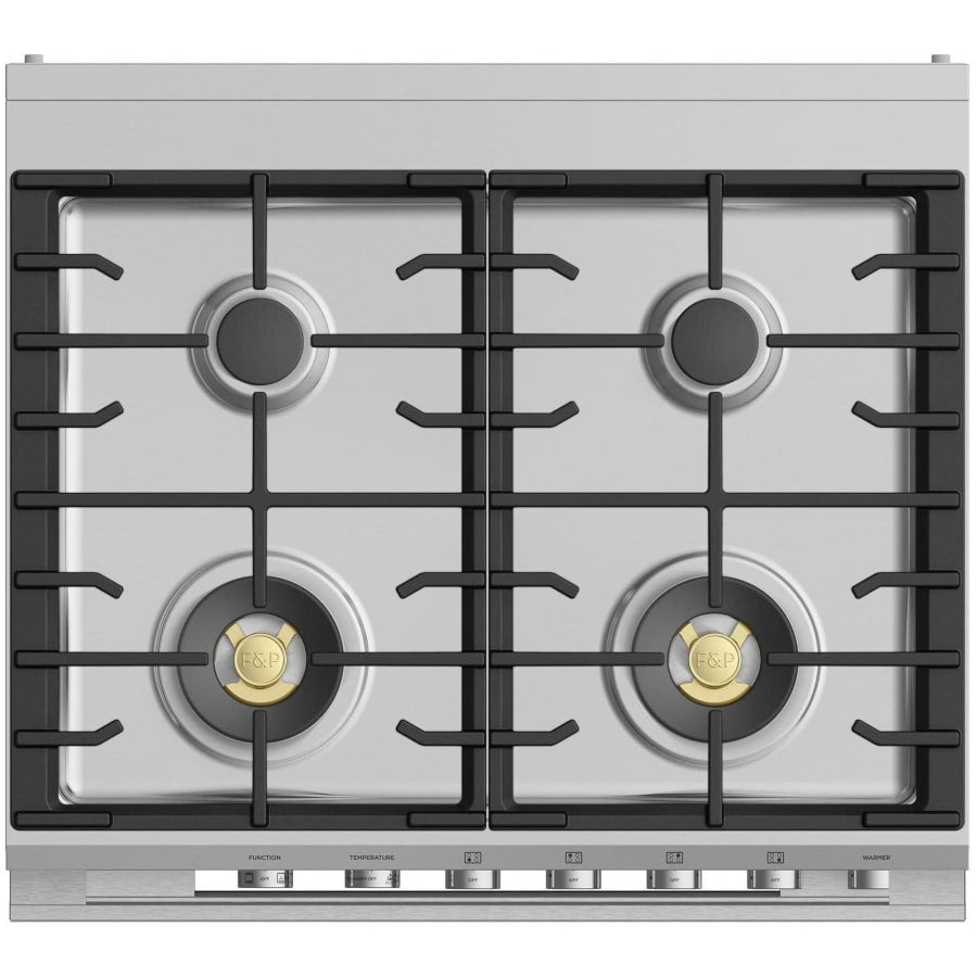 Fisher & Paykel 30" Series 9 Contemporary Dual Fuel Range, 4 Burner – OR30SDG6X1