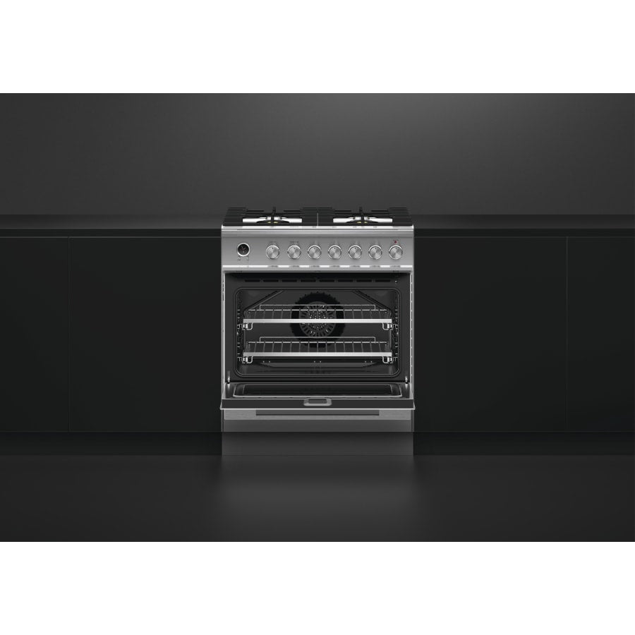 Fisher & Paykel 30" Series 9 Contemporary Dual Fuel Range, 4 Burner – OR30SDG6X1