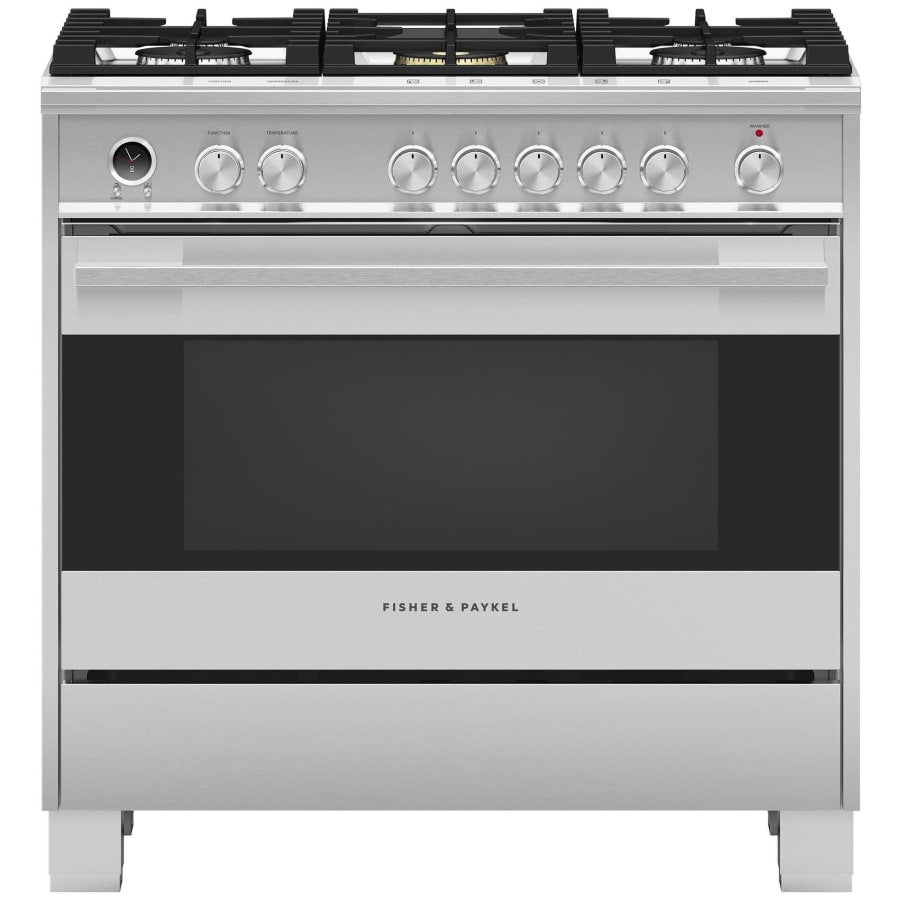 Fisher & Paykel 36" Series 9 Contemporary Dual Fuel Range, 5 Burner – OR36SDG6X1