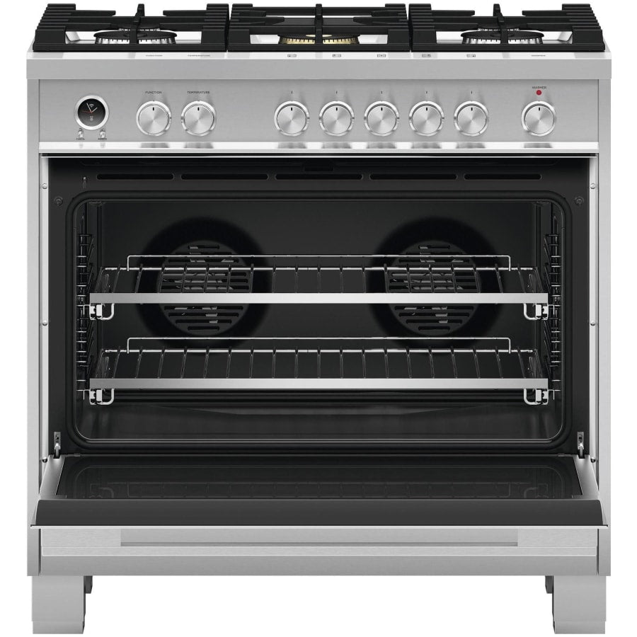 Fisher & Paykel 36" Series 9 Contemporary Dual Fuel Range, 5 Burner – OR36SDG6X1