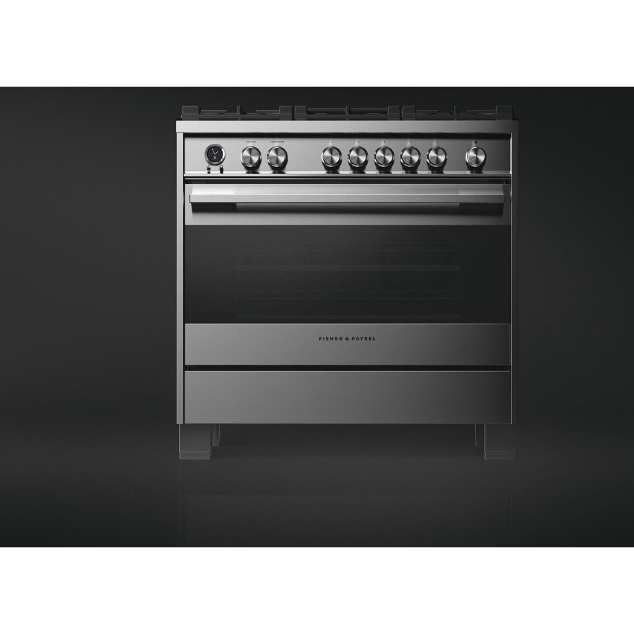 Fisher & Paykel 36" Series 9 Contemporary Dual Fuel Range, 5 Burner – OR36SDG6X1