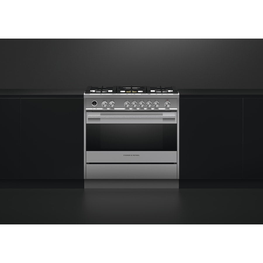 Fisher & Paykel 36" Series 9 Contemporary Dual Fuel Range, 5 Burner – OR36SDG6X1