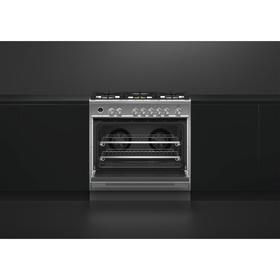 Fisher & Paykel 36" Series 9 Contemporary Dual Fuel Range, 5 Burner – OR36SDG6X1