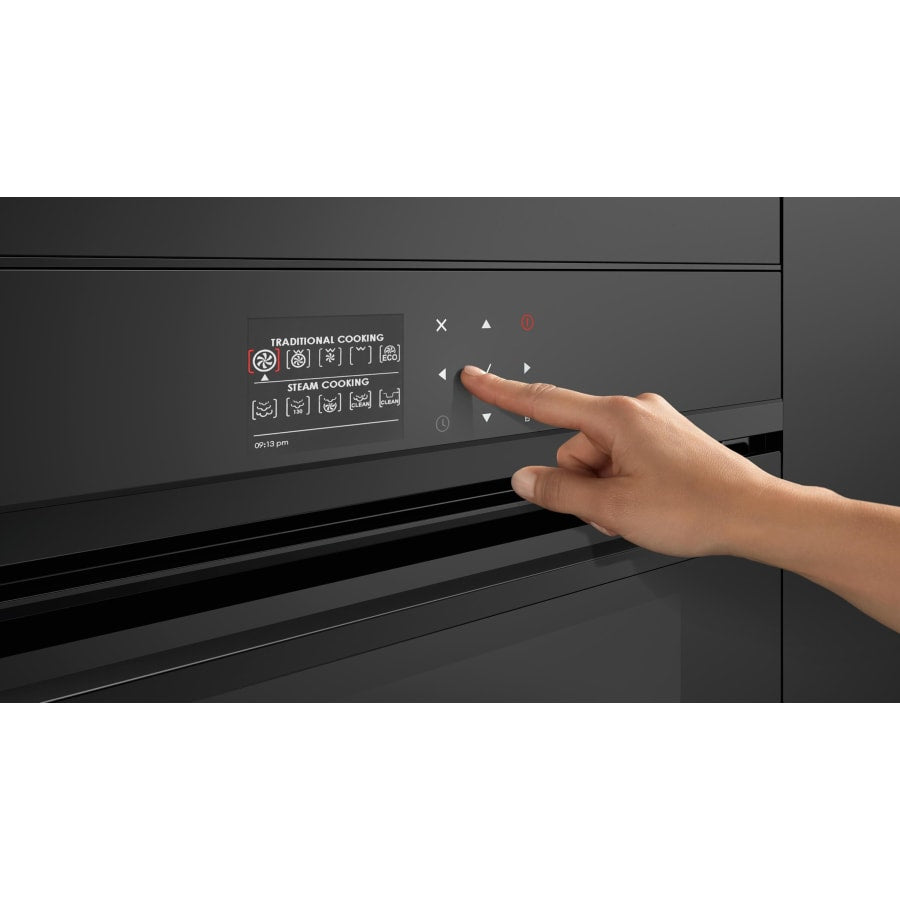 Fisher & Paykel 24" Series 9 Minimal Compact Combi-Steam Oven, Black Glass – OS24NDBB1