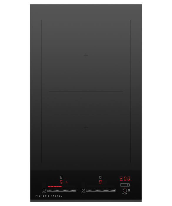 Fisher & Paykel 12" Series 7, 2‑Zone Induction Cooktop with SmartZone, Black Glass – CI122DTB4