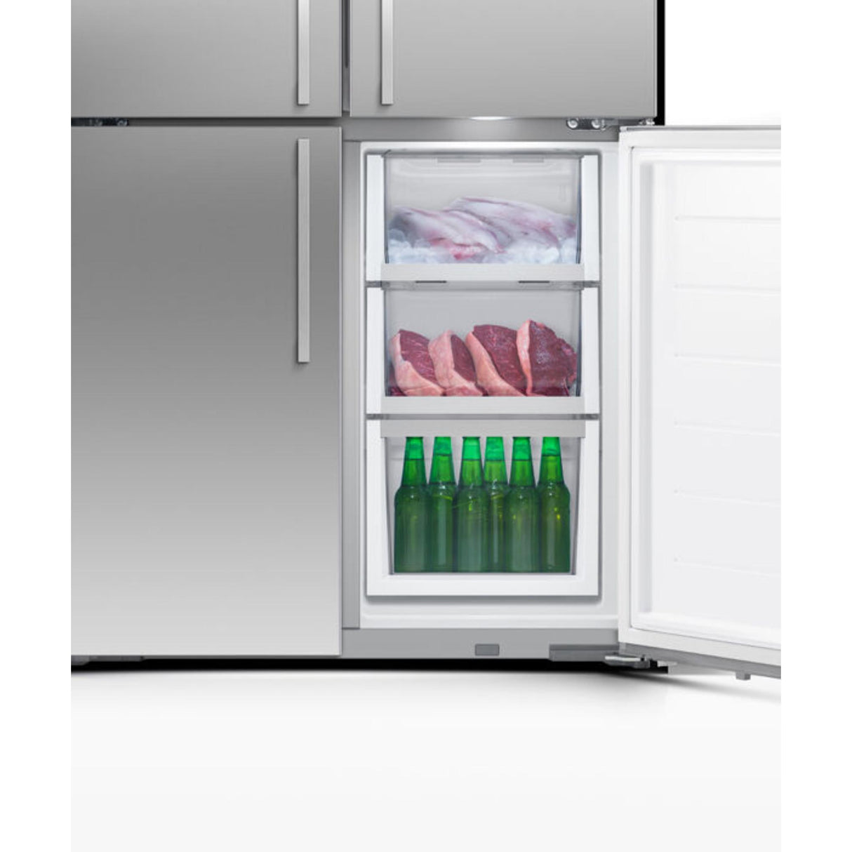 Fisher & Paykel 18.9 cu ft Series 7 Quad Door Refrigerator Freezer Ice, & Water - RF203QDUVX1