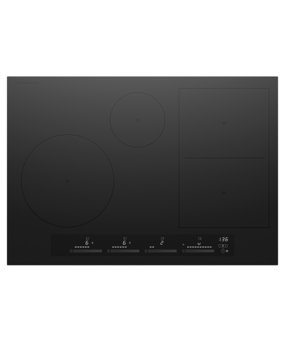 Fisher & Paykel 30" Series 7, 4-Zone Induction Cooktop, SmartZone, Black Glass – CI304ZDTB5