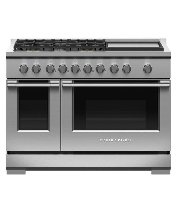 Fisher & Paykel 48" Series 7 Professional Gas Range, 5 Burner with Griddle – RGV3-485GD-N