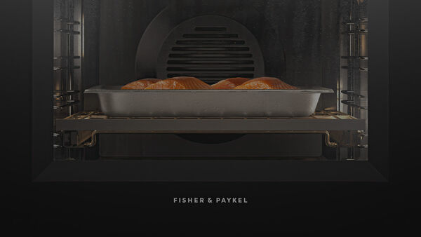 Fisher & Paykel 24" Series 9 Minimal Handleless Compact Combi-Steam Oven, Black Glass – OS24NMTNB1