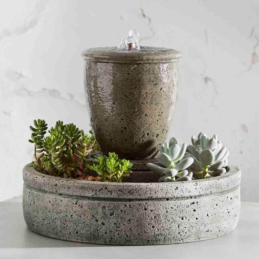 Campania M-Series Textured Spa Fountain with Planter - FT-178