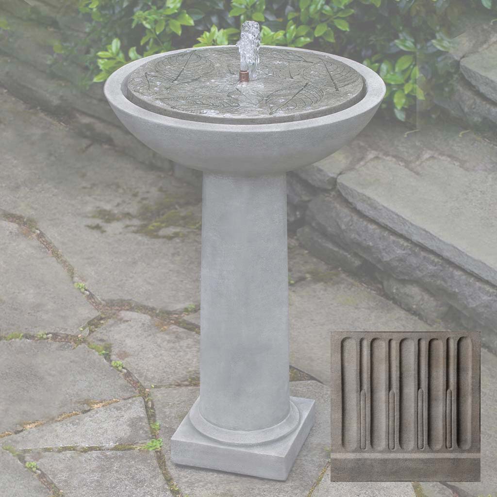 Campania Hydrangea Leaves Birdbath Fountain - FT-248