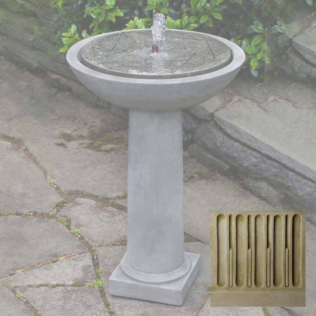 Campania Hydrangea Leaves Birdbath Fountain - FT-248