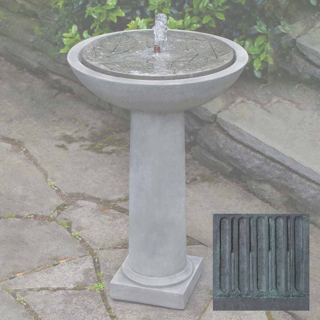 Campania Hydrangea Leaves Birdbath Fountain - FT-248