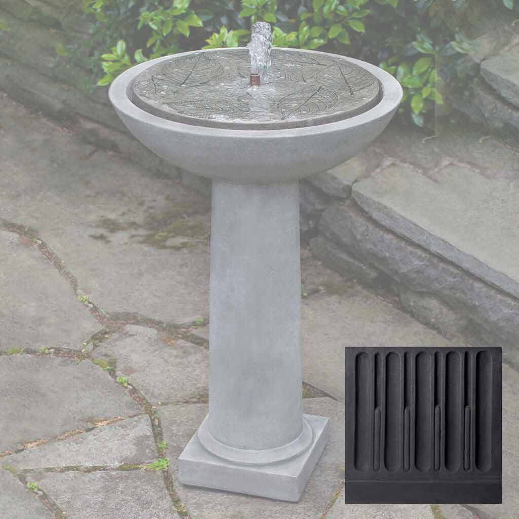 Campania Hydrangea Leaves Birdbath Fountain - FT-248
