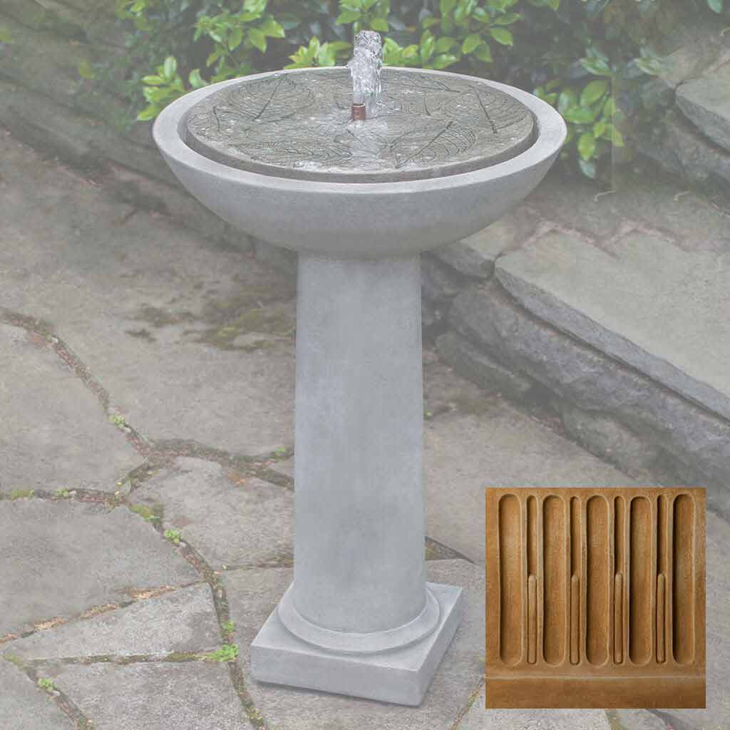 Campania Hydrangea Leaves Birdbath Fountain - FT-248