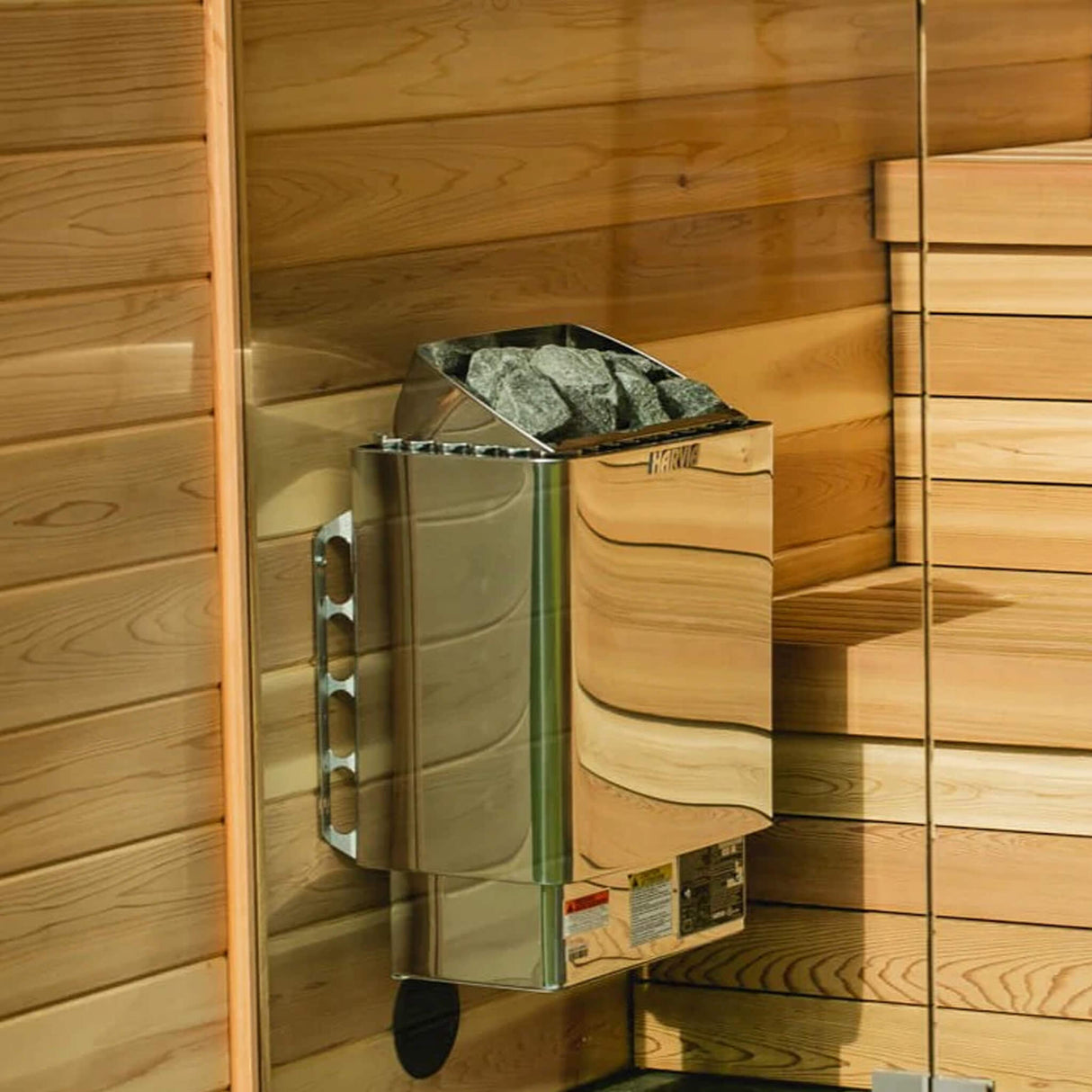 Harvia KIP60W 6KW UL Certified Electric Sauna Heater With Xenio CX170 Digital WIFI Control & Sauna Stones (SAK34791)