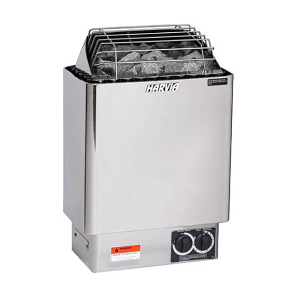 Harvia KIPB Wet Dry Electric Sauna Heater Stove With Built-In Controls & Sauna Stones (SAK47351)