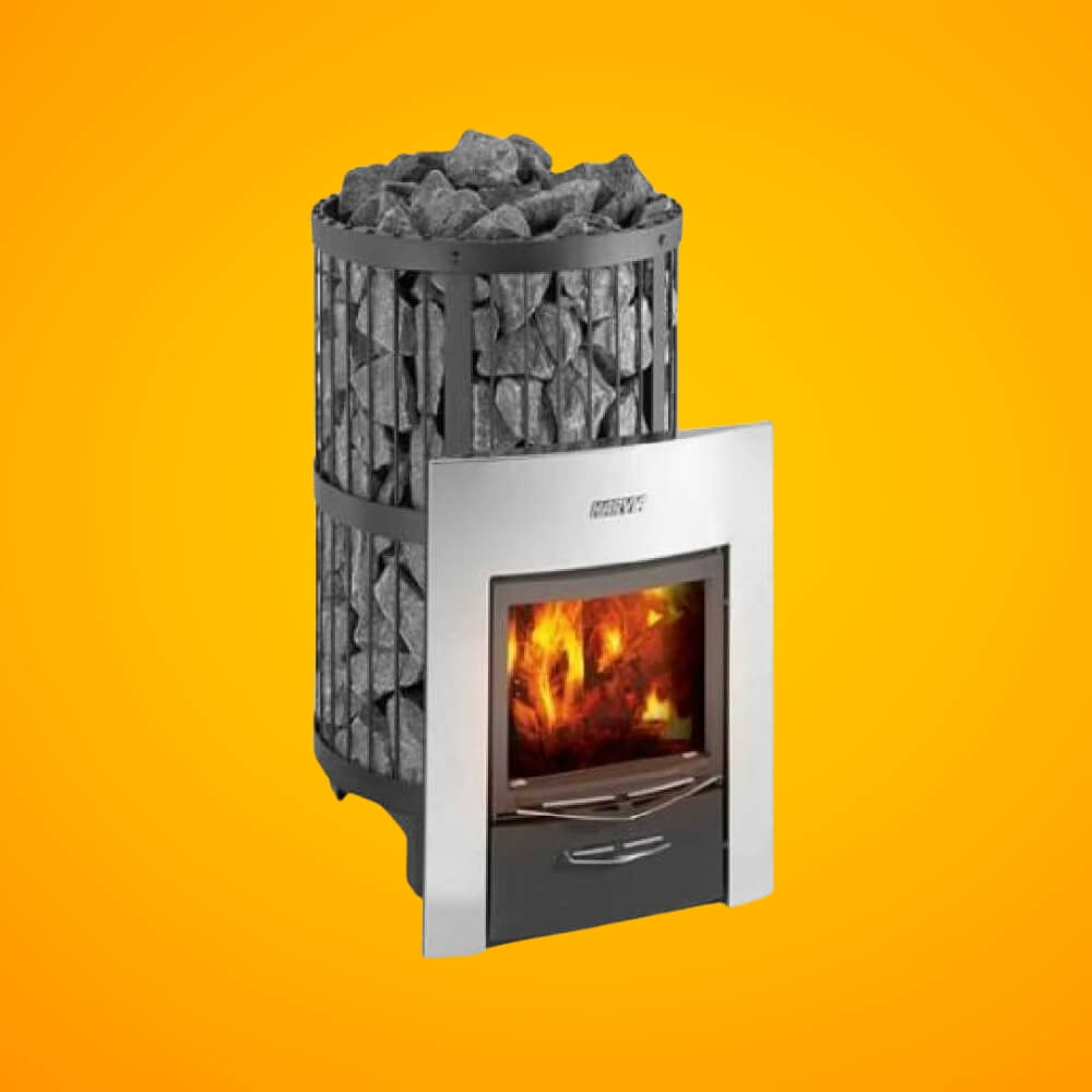 Harvia Legend Duo Wood Burning Sauna Stove/Fireplace Combo With Sauna Stones (SAK30749)