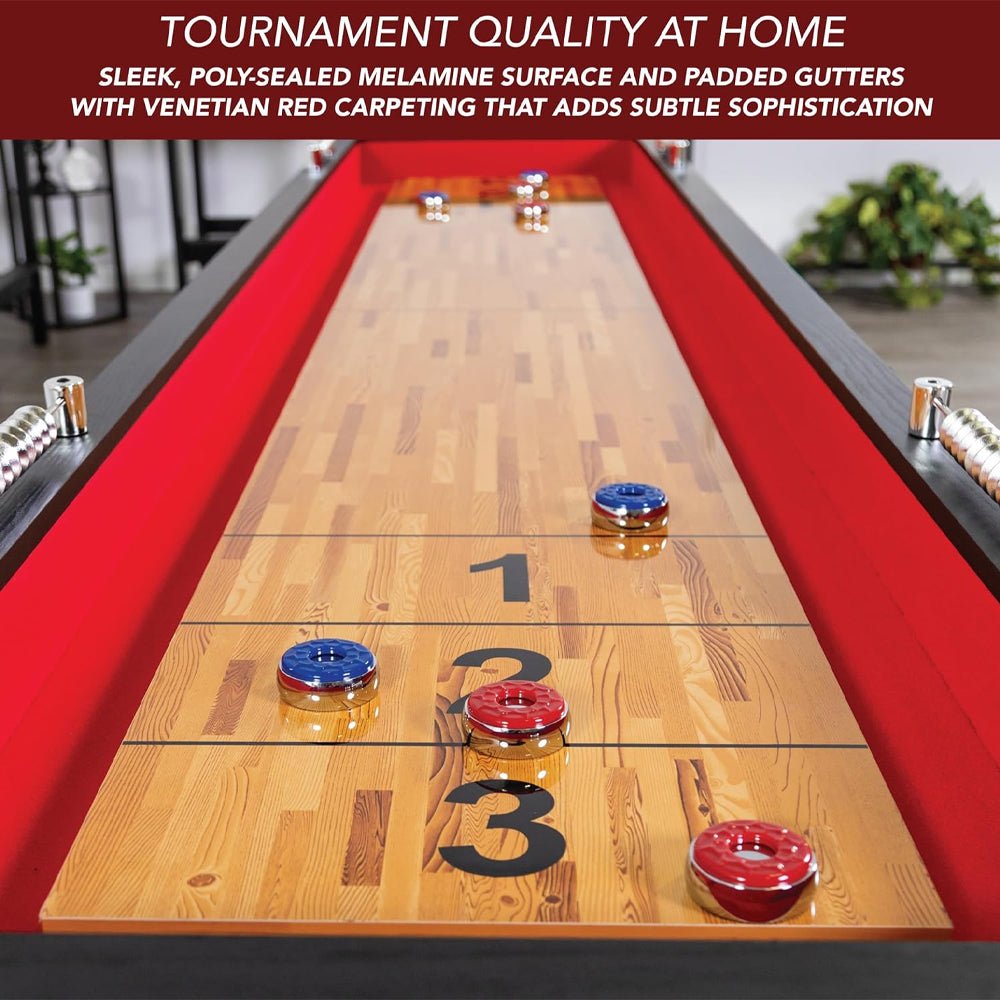 Hathaway Avenger Shuffleboard With Padded Gutters, Leg Levelers, 8 Pucks And Wax, 9FT (91524637)