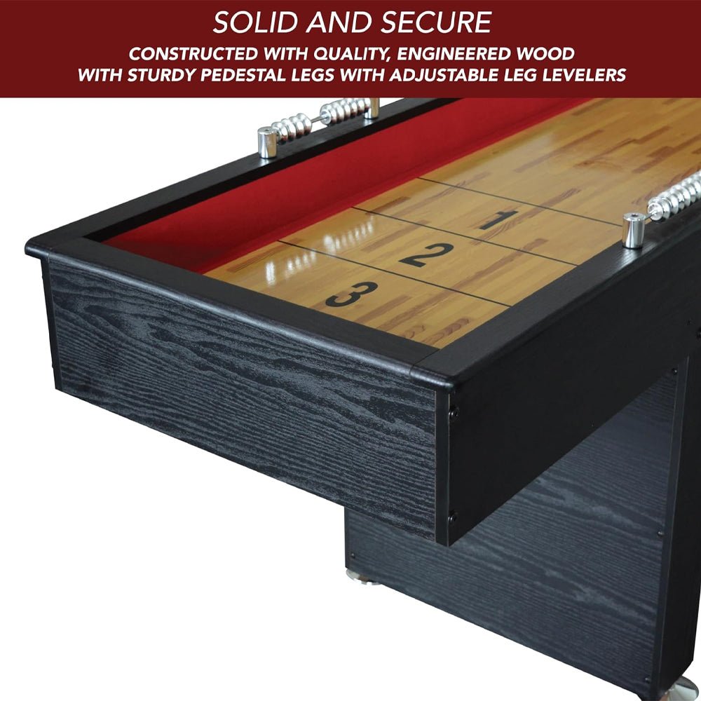 Hathaway Avenger Shuffleboard With Padded Gutters, Leg Levelers, 8 Pucks And Wax, 9FT (91524637)