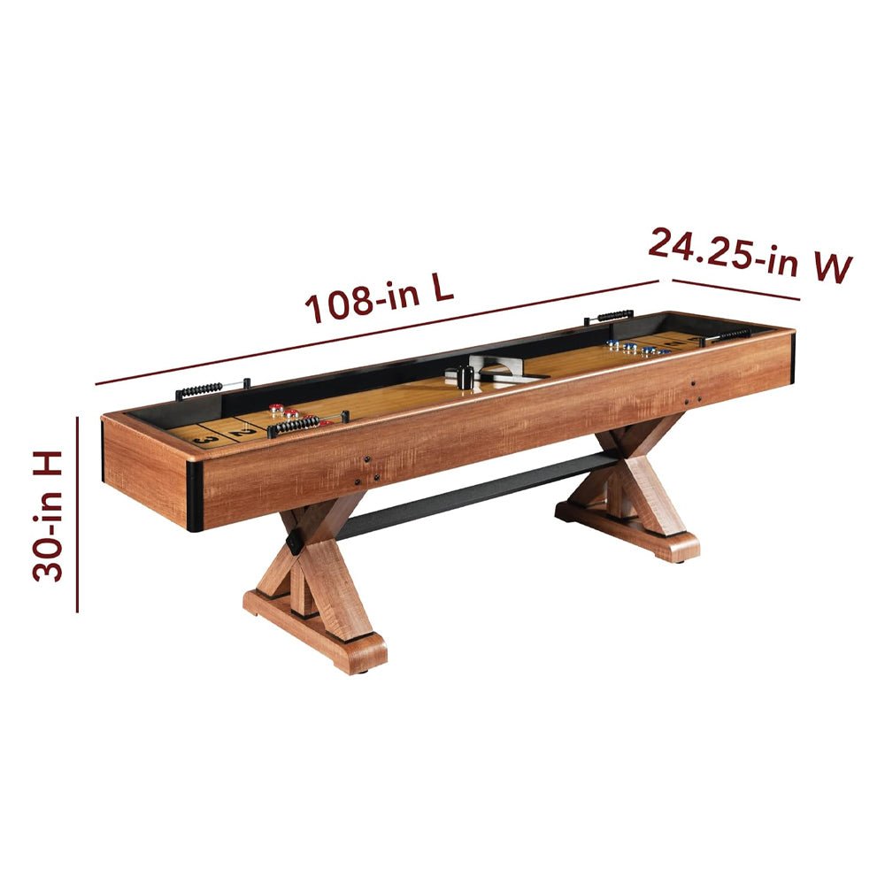 Hathaway Daulton Premium White Oak Finish Shuffleboard Table With Accessories, 9FT (96375142)