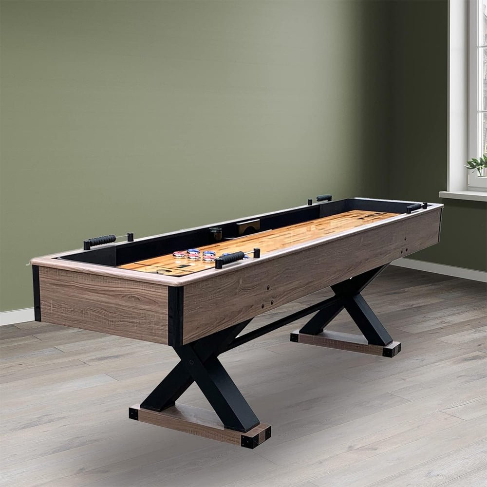 Hathaway Excalibur Rustic Shuffleboard Table With Leg Levelers, 9FT (96847512)