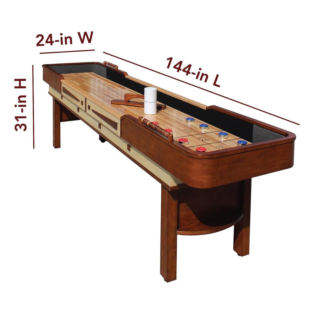 Hathaway Merlot Walnut Shuffleboard Table With Accessories, 12FT (94615283)