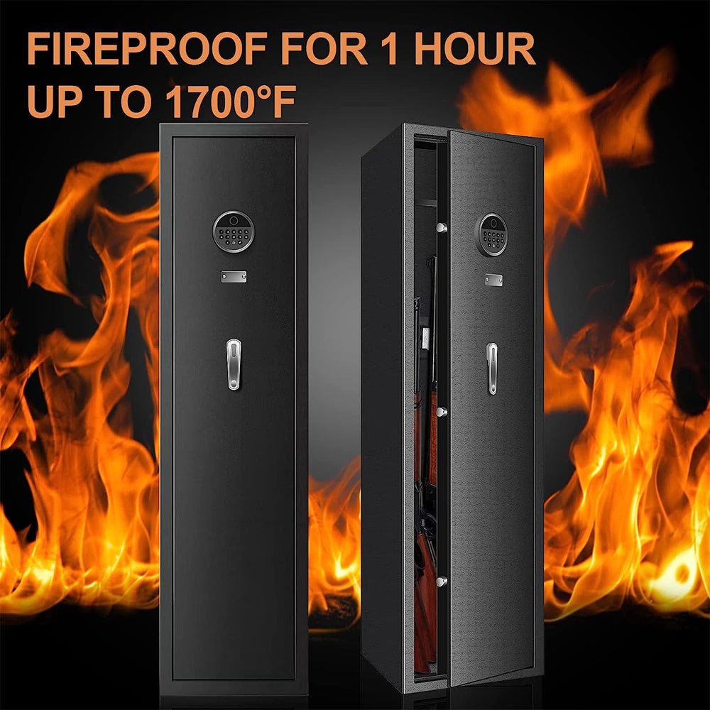 57" Heavy Duty Anti-Theft Fireproof Biometric Gun Rifle Pistol Safe For Home, 11-12 Guns (97253186)