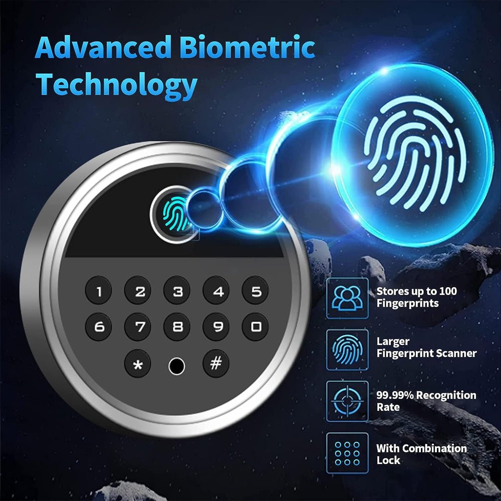 57" Heavy Duty Anti-Theft Fireproof Biometric Gun Rifle Pistol Safe For Home, 11-12 Guns (97253186)