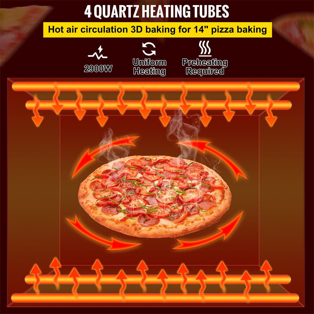 Heavy Duty Commercial Electric Portable Countertop Conveyor Pizza Oven, 14" (96124035)