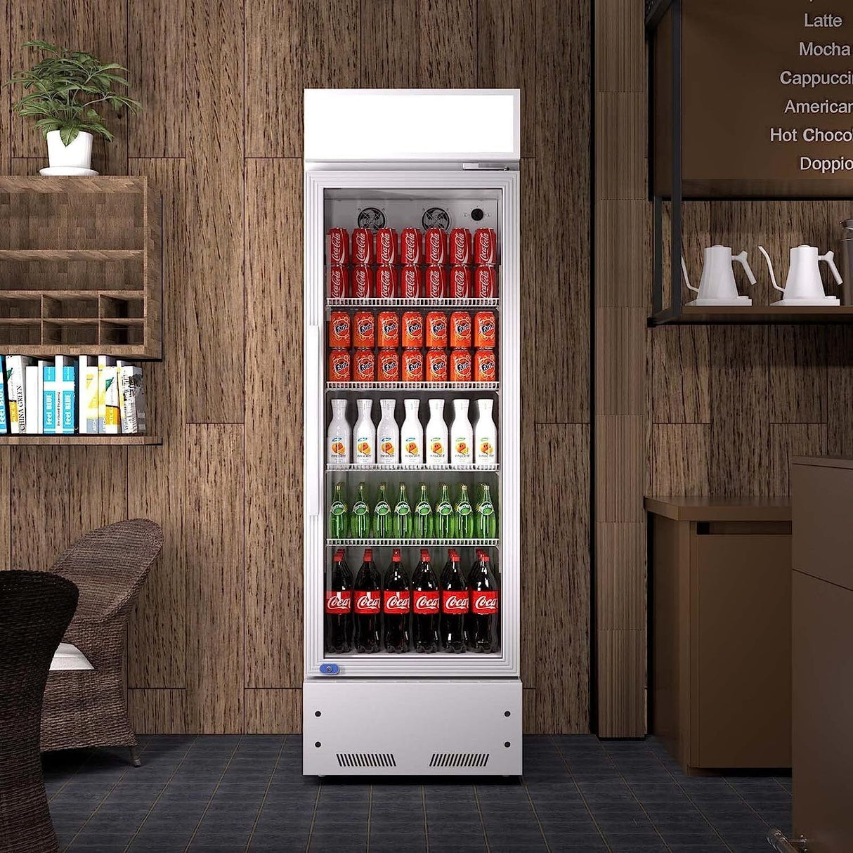 Heavy Duty Industrial Glass Door Beverage Merchandiser Refrigerator Cooler, 11 Cu.Ft (96804571)