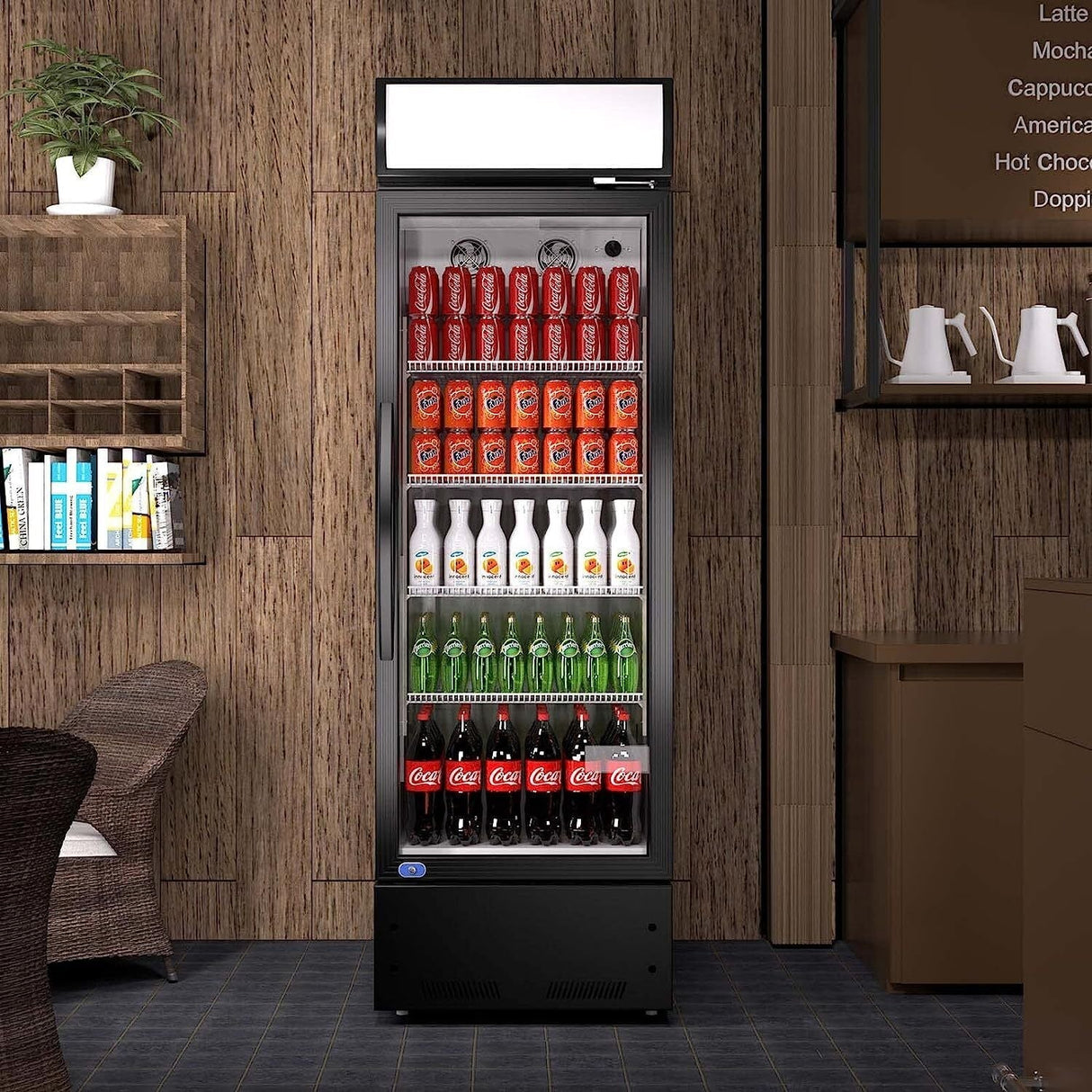 Heavy Duty Industrial Glass Door Beverage Merchandiser Refrigerator Cooler, 11 Cu.Ft (96804571)
