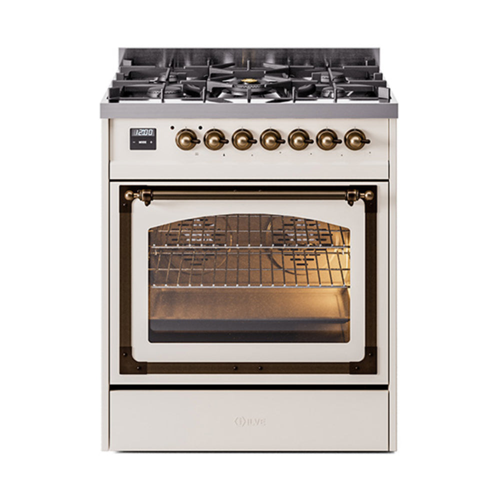 ILVE Nostalgie II Noblesse 30″ Dual Fuel Range Triple Glass Door UN30NMP