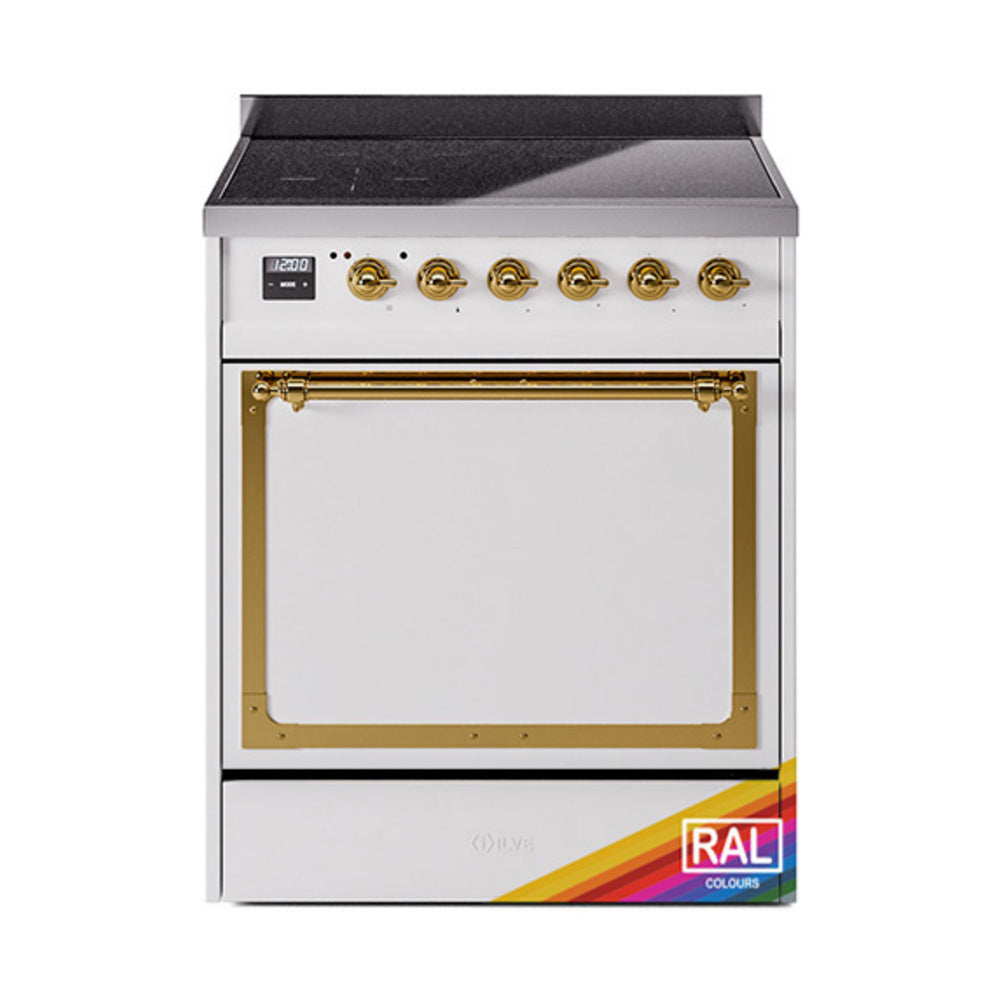 ILVE Nostalgie II Noblesse 30" Induction Freestanding Range with Solid Door UNI304QNMP