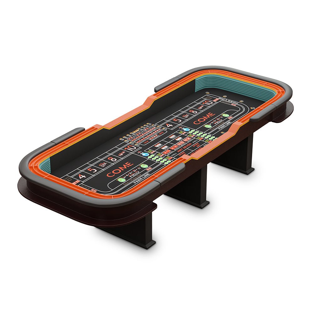 INO Premium Black Casino-Grade Deluxe Craps Dice Table With Diamond Rubber Bumper, 12FT (93816472)