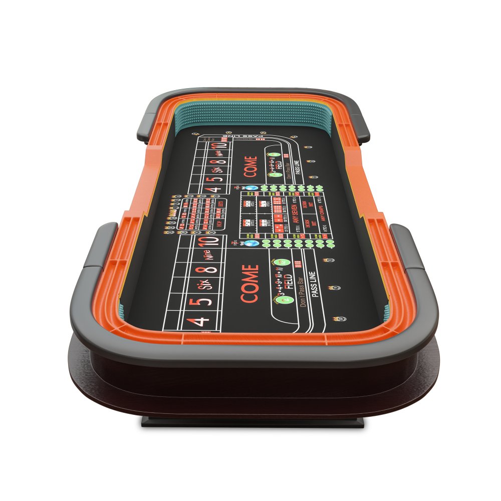 INO Premium Black Casino-Grade Deluxe Craps Dice Table With Diamond Rubber Bumper, 12FT (93816472)
