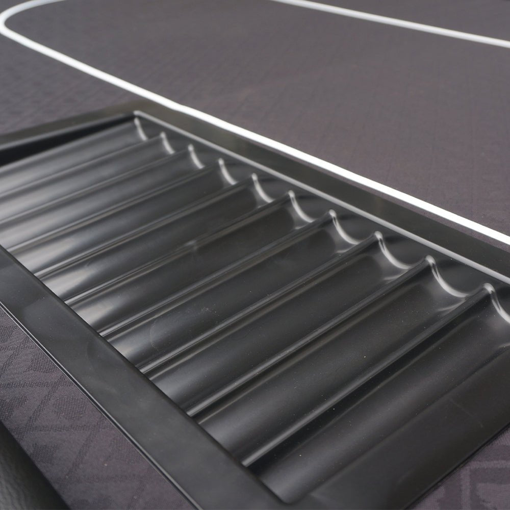 INO Premium Black Oval Poker Table With Curved Legs And DropBox, 96" (91724836)