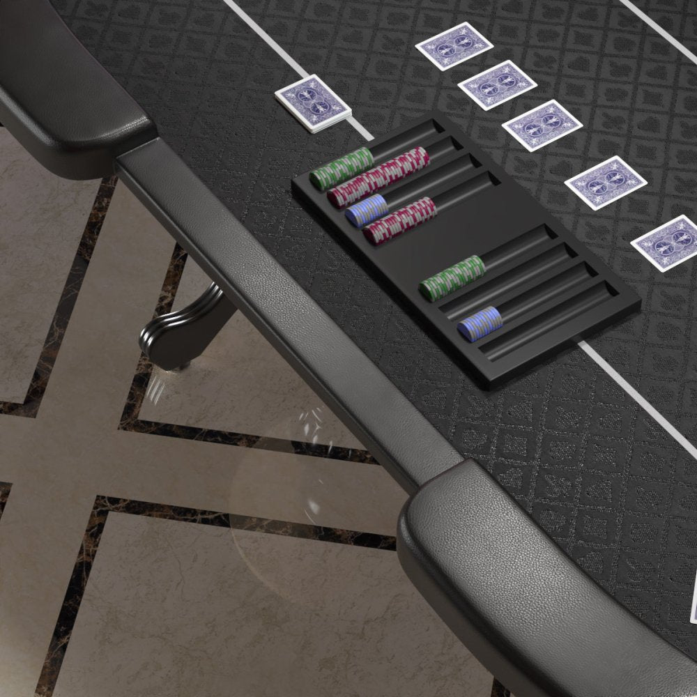 INO Premium Black Oval Poker Table With Curved Legs And DropBox, 96" (91724836)