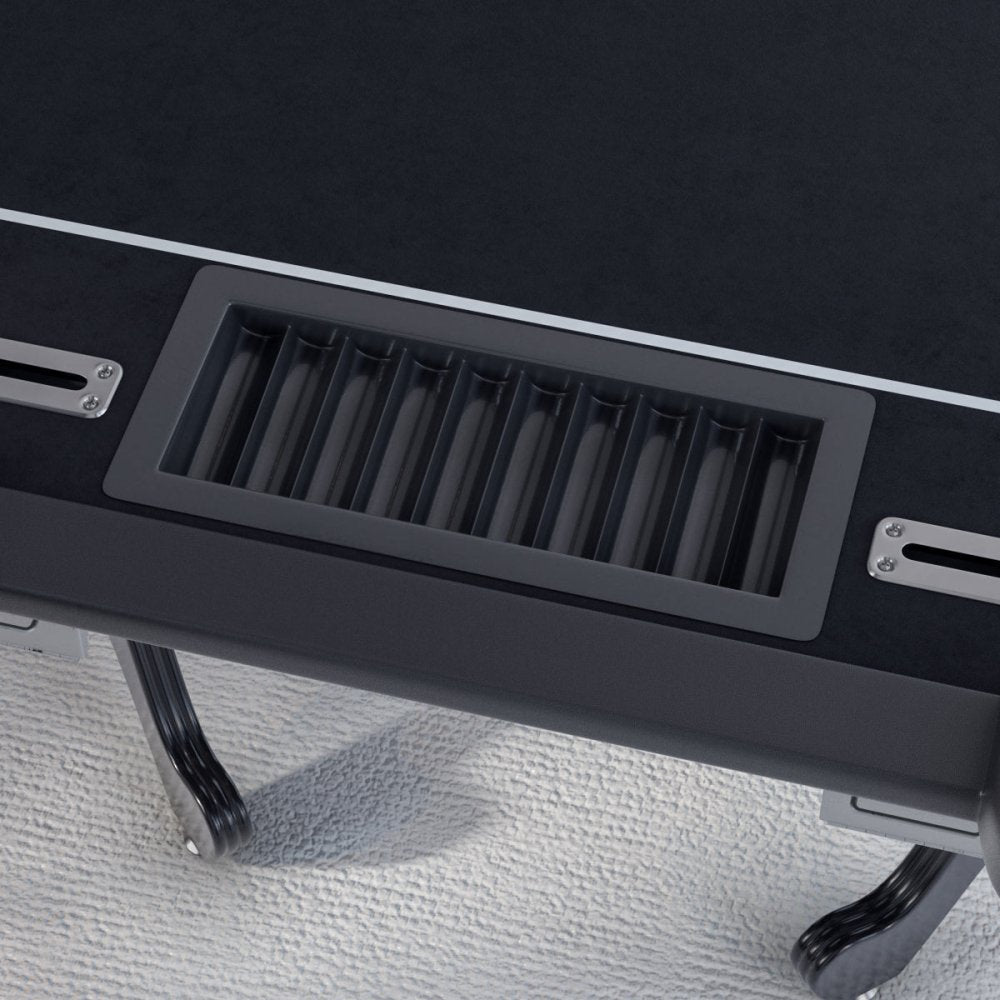 INO Premium Black Oval Poker Table With Curved Legs And DropBox, 96" (91724836)