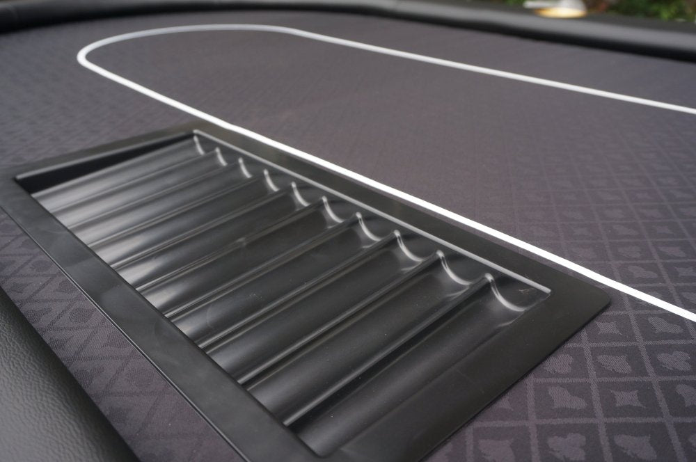 INO Premium Black Oval Poker Table With Curved Legs And DropBox, 96" (91724836)