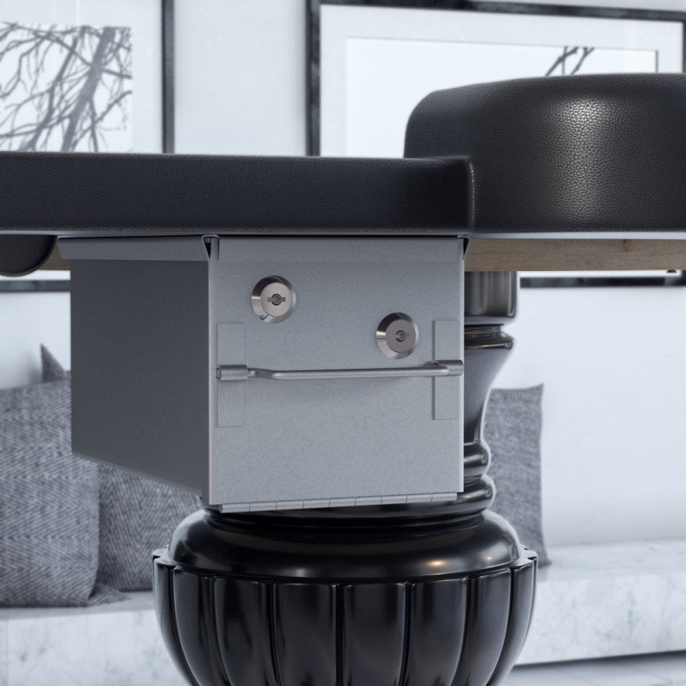 INO Premium Black Oval Poker Table With Curved Legs And DropBox, 96" (91724836)