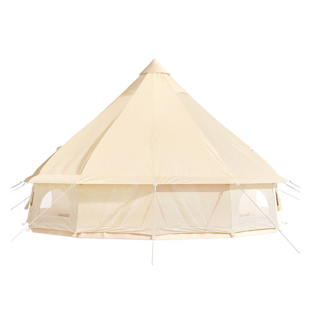 Large 10FT Outdoor Luxury Glamping Yurt Teepee Canvas Camping House W/ Stove Jack