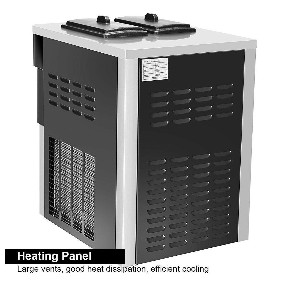 Large 20-28L/H 3 Flavor Stainless Steel Commercial Ice Cream Machine W/ LCD Display, 2200W (93747150)