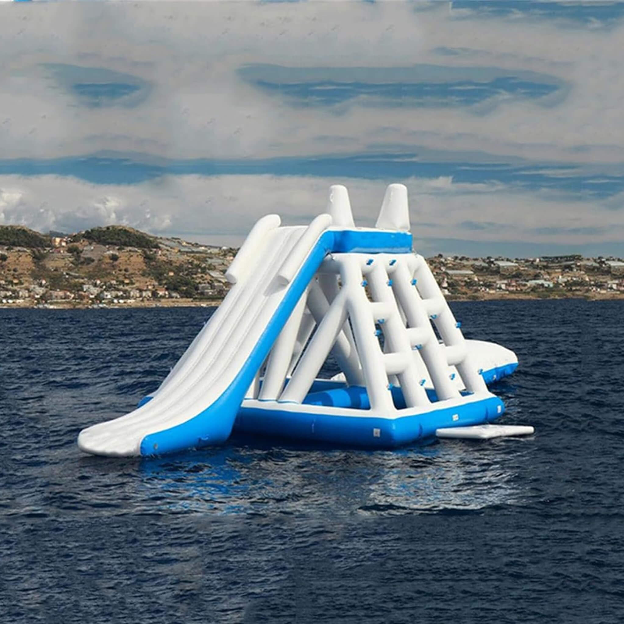 Large Inflatable Climbing Iceberg With Pump For Water Parks And Private Piers