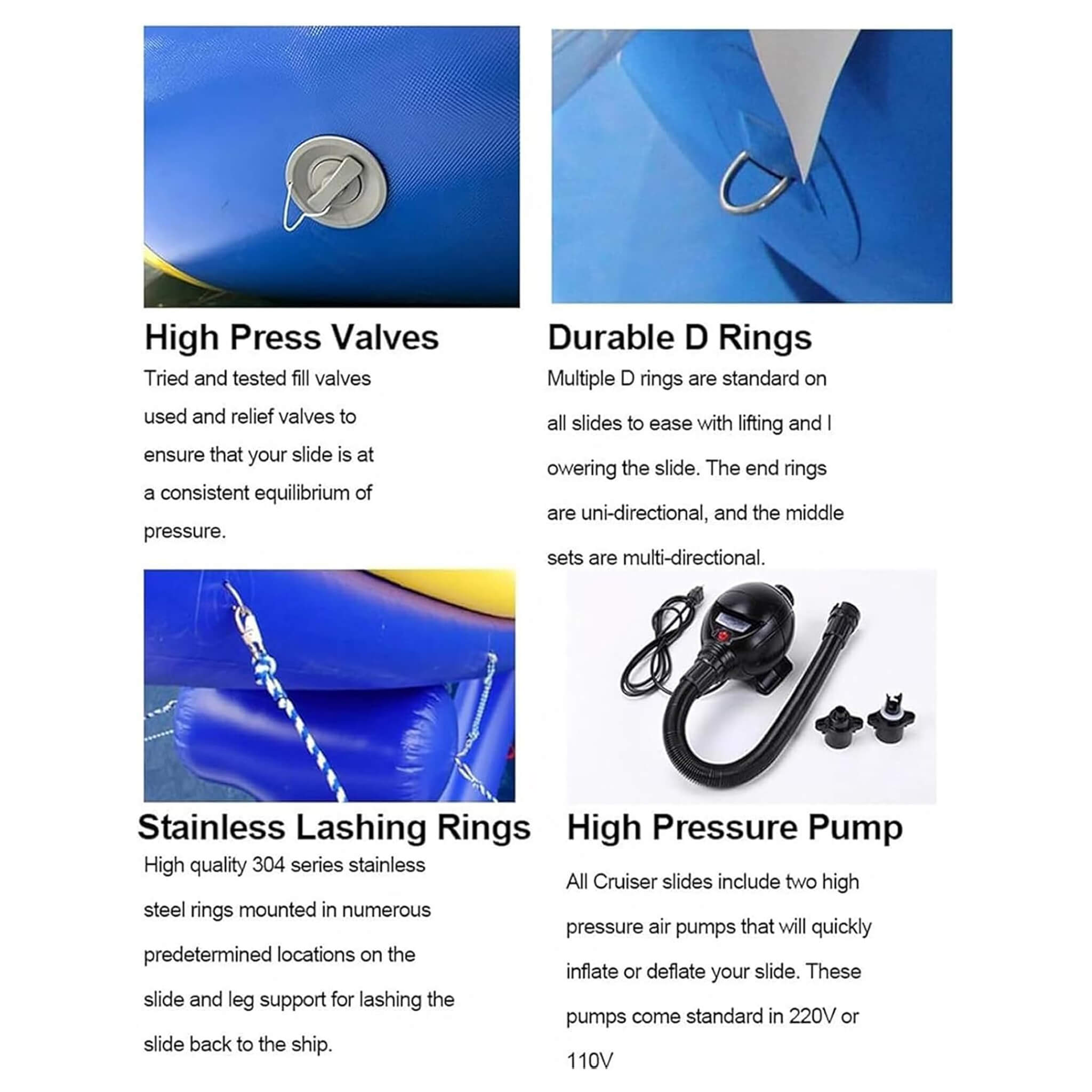 Large Inflatable Yacht Waterslide With Air Pump For Pools, Lakes And Rivers