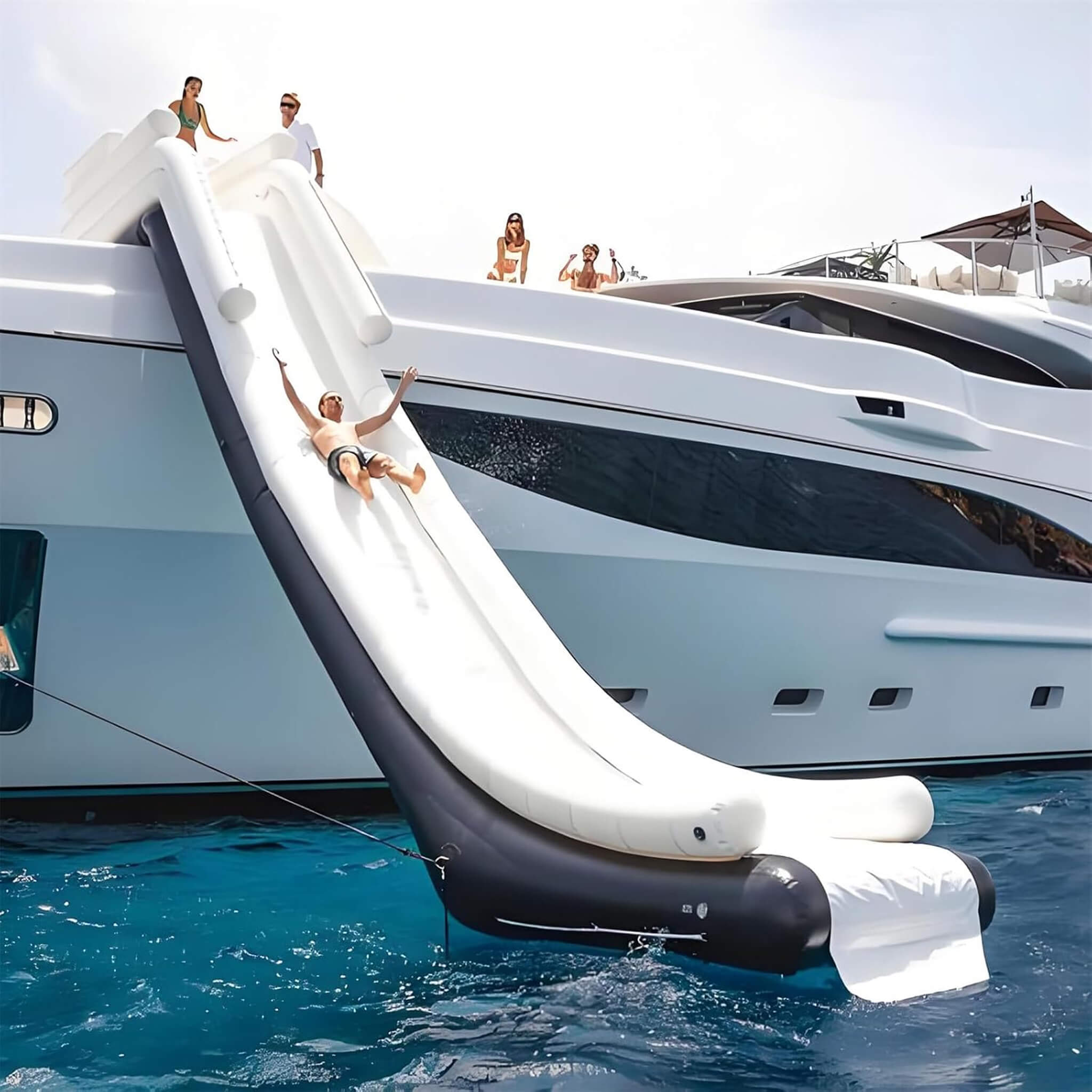 Large Inflatable Yacht Waterslide With Air Pump For Pools, Lakes And Rivers
