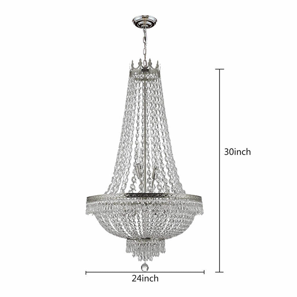 Large LED French Empire Crystal Chandelier Foyer Ceiling Light Lamp, 9 Lights