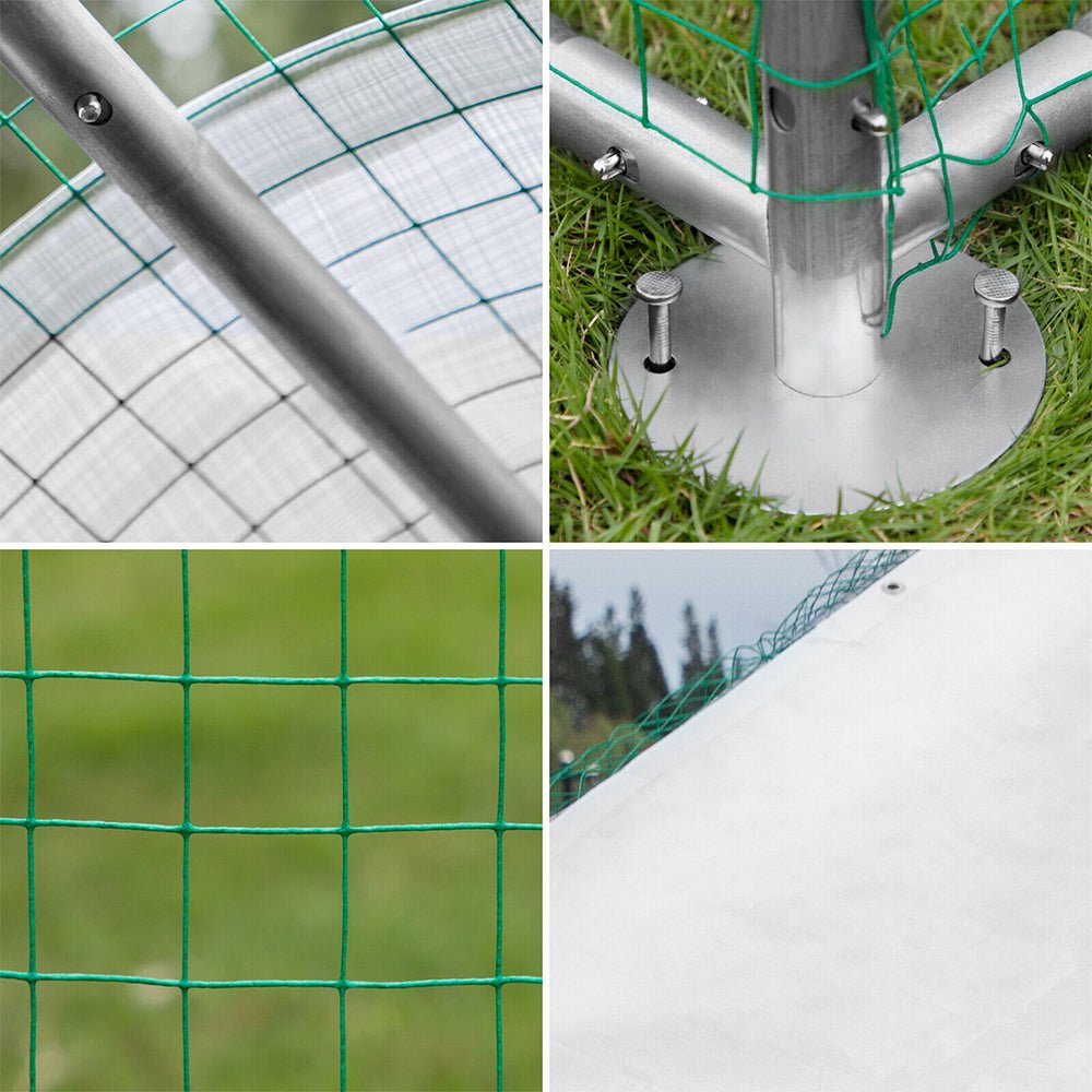 Large Metal Walk-In Backyard Chicken Coop Run Hen House Cage, (12.8 x 9.8 x 6.5)'